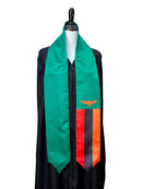 DOUBLE SIDED Zambia flag Graduation stole / Zambia flag sash / Zambian International Student Abroad / Zambia flag scarf / Zambia flag shawl