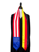 American Germans mix flags Graduation stole / United States Germany mix flag sash / Germany USA mix flag shawl / Gift for Germans graduate