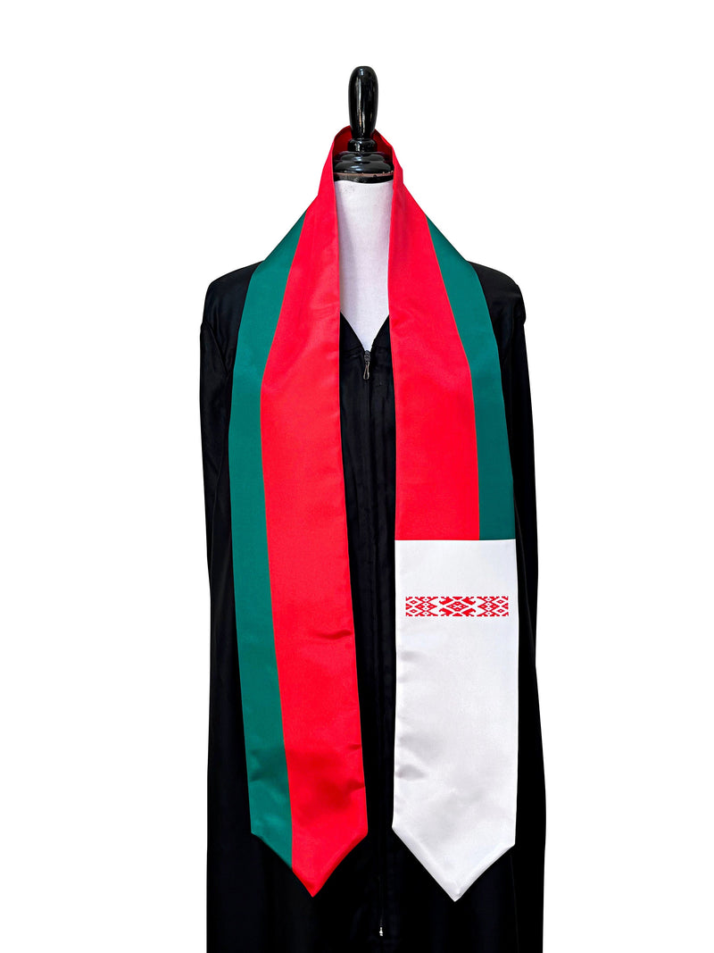DOUBLE SIDED Belarus flag Graduation stole / Belarus flag graduation sash / Belarusian International Student Abroad / Belarus flag scarf