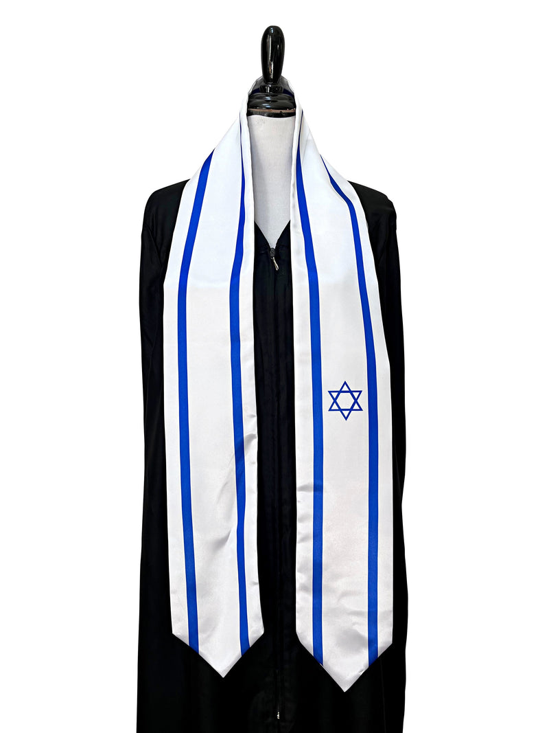 DOUBLE SIDED Israel flag Graduation stole / Israel flag sash / Israeli International Student Abroad / Israel flag scarf / Israel flag shawl