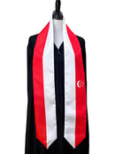 DOUBLE SIDED Singapore flag Graduation stole / Singapore flag sash / Singaporean International Student Abroad / Singapore flag scarf shawl