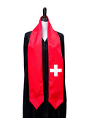 DOUBLE SIDED Switzerland flag Graduation stole / Switzerland flag sash / Swiss International Student Abroad / Switzerland flag scarf shawl