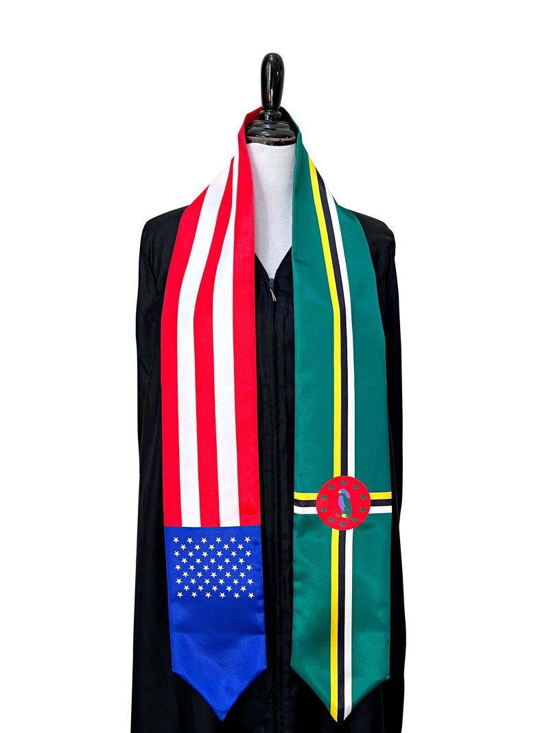 American Dominican mix flags Graduation stole / United States Dominica mix flag graduation sash, Dominica USA flag shawl, Gift for Dominican