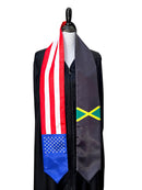 American Jamaican mix flags Graduation stole / United States Jamaica mix flag sash, Jamaica USA flag shawl, Jamaica scarf, Gift for Jamaican