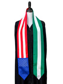 American Nigerian mix flags Graduation stole, United States Nigeria Republic mix flags sash, Nigeria USA flag shawl scarf, Gift for Nigerian