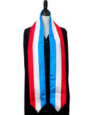 DOUBLE SIDED Luxembourg flag Graduation stole / Luxembourg flag graduation sash / Luxembourger Student Abroad / Luxembourg flag scarf