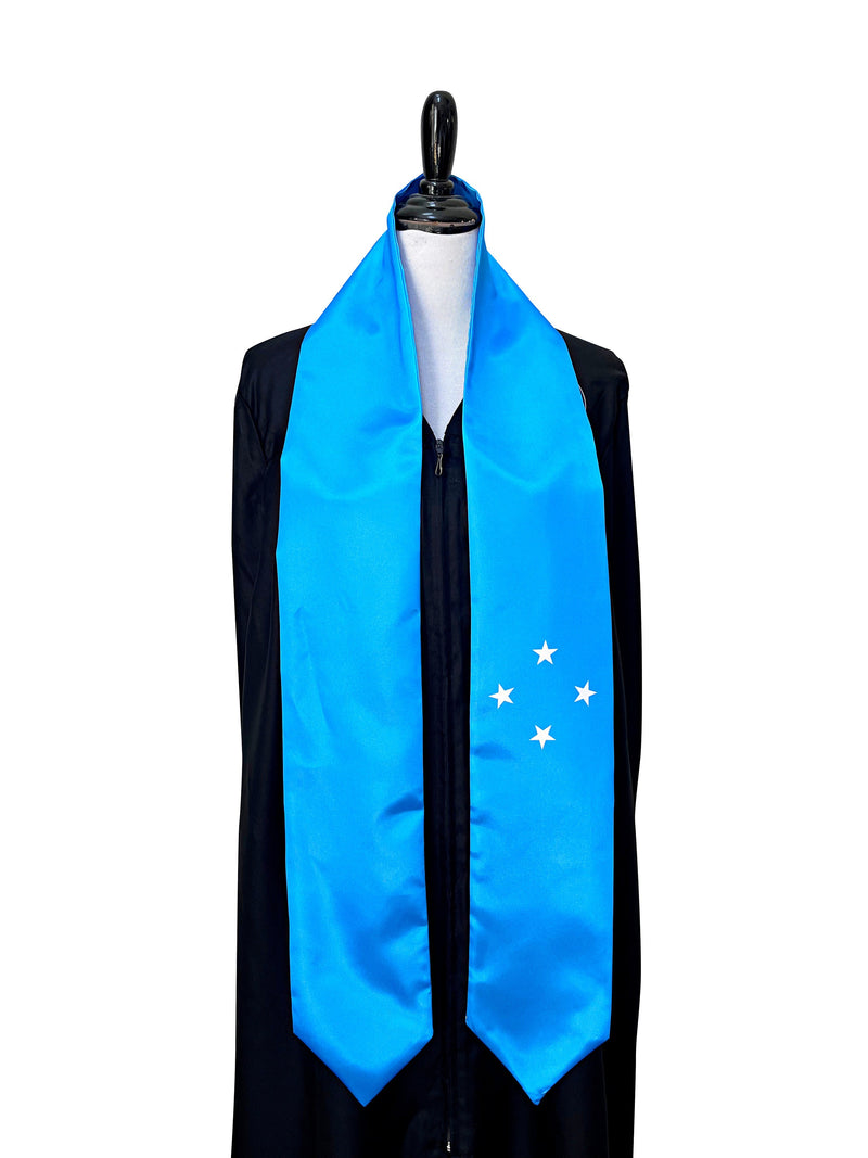 DOUBLE SIDED Micronesia flag Graduation stole / Micronesia flag sash / Micronesian International Student Abroad, Micronesia flag scarf shawl