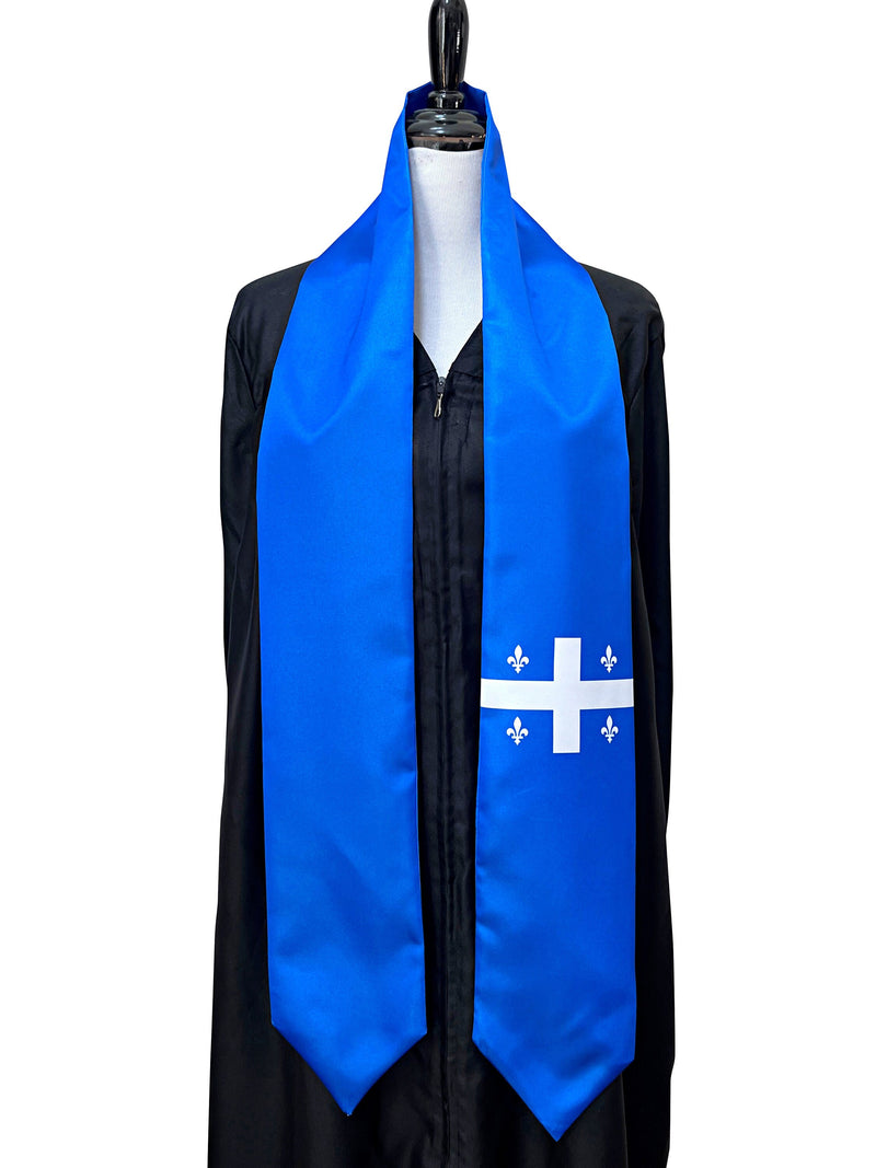 DOUBLE SIDED Quebec flag Graduation stole / Quebec flag sash / Québécois International Student Abroad / Quebec flag scarf / Quebec shawl