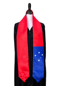 DOUBLE SIDED Samoa flag Graduation stole / Samoa flag sash / Samoans International Student Abroad / Samoa flag scarf / Samoa flag shawl