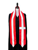 DOUBLE SIDED Denmark flag Graduation stole / Denmark flag sash / Danes International Student Abroad / Denmark flag scarf, Denmark flag shawl