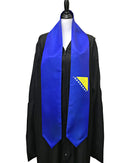 DOUBLE SIDED Bosnia flag Graduation stole / Bosnia and Herzegovina flag graduation sash / Bosnia International Student Abroad flag scarf