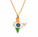 India Map with Flag Pendant Necklace