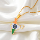 India Map with Flag Pendant Necklace