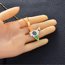 India Map with Flag Pendant Necklace
