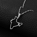 India Outline Map Pendant Necklace
