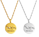 Indonesia Map Pendant Necklace