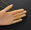 Initial Heart Flower Pendant Necklace