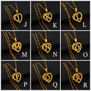 Initial Heart Flower Pendant Necklace