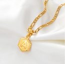 Initial Hexagon Pendant Necklace