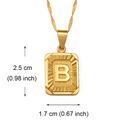 Initial Rectangle Pendant Necklace