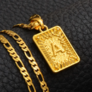 Initial Rectangle Pendant Necklace