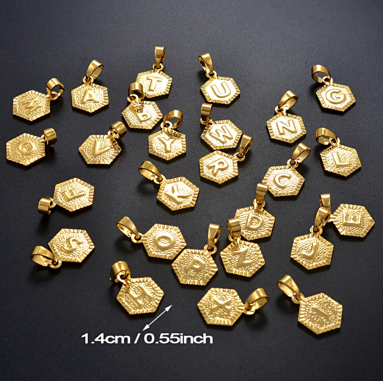 Hexagon Initials Necklace