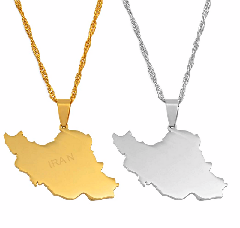 Iran map Pendant necklace
