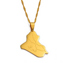 Iraq Map Pendant Necklace