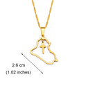 Iraq Map with Cross Pendant Necklace