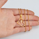 Iraq Map with Cross Pendant Necklace