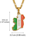 Ireland Map with Flag Pendant Necklace