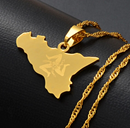Italy Sicily Map with Trinacria Pendant Necklace