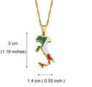 Italy Map with Flag Pendant Necklace