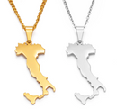 Italy Map Pendant Necklace
