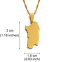 Italy Sardinia Map Pendant Necklace
