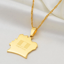 Ivory Coast Map Pendant Necklace