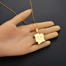 Ivory Coast Map Pendant Necklace