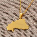 Burkina Faso Map Pendant Necklace