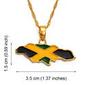 Jamaica Map Pendant Necklace