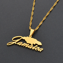 Jamaica Map Pendant Necklace