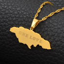 Jamaica Map Pendant Necklace (One Love)