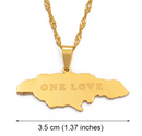 Jamaica Map Pendant Necklace (One Love)