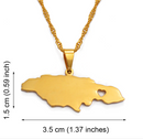 Jamaica Map with Heart Pendant Necklace