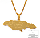 Jamaica Map with Cities Pendant Necklace