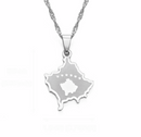 Kosovo Map Pendant Necklace