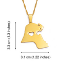Kuwait Map Pendant Necklace