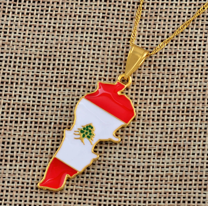 Lebanon Flag Pendant Necklace