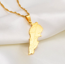 Lebanon Map with cities Pendant Necklace