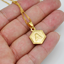 Initial Hexagon Pendant Necklace