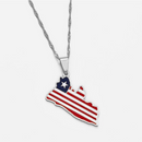Liberia Map with Flag Pendant Necklace